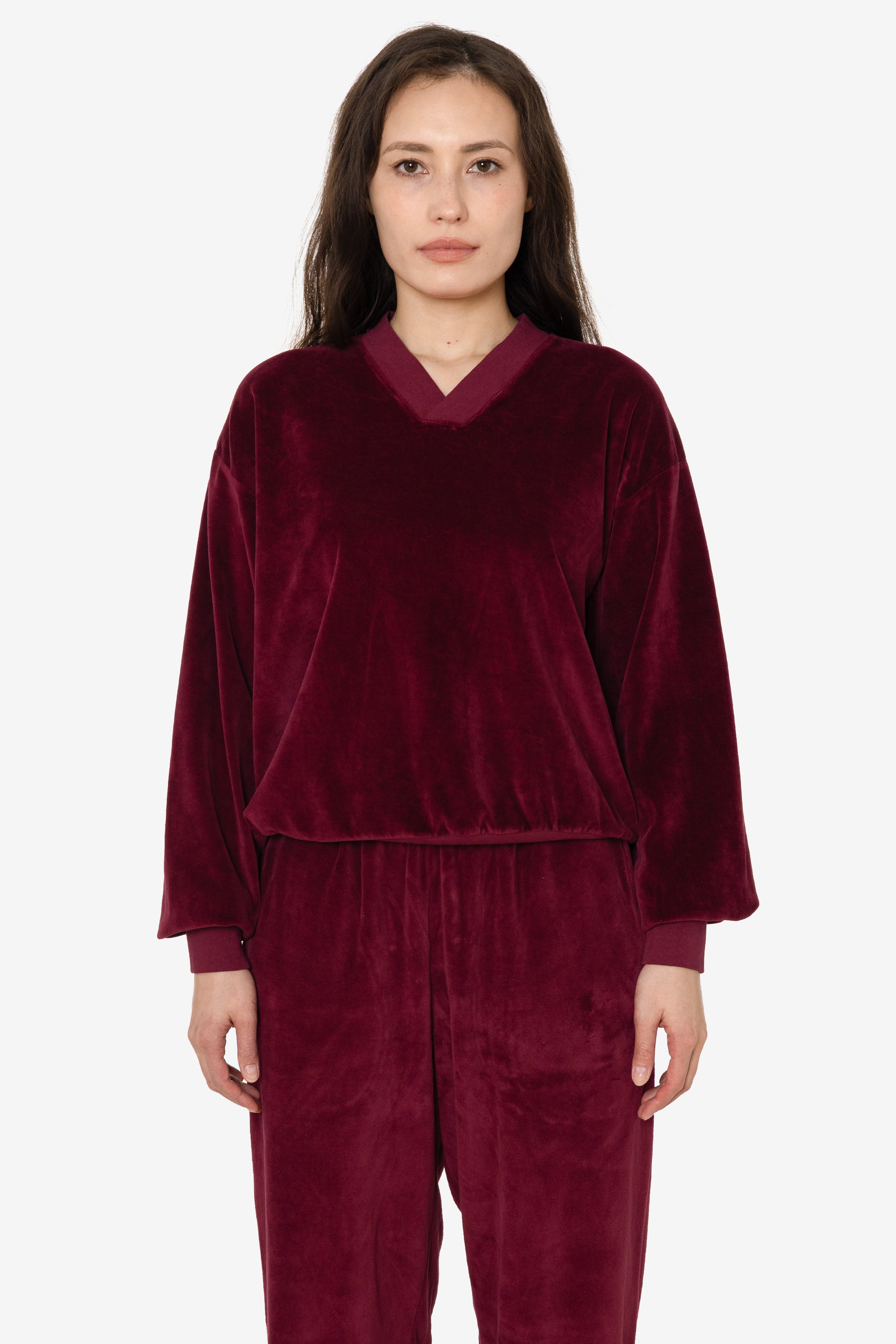 VLR56GD - Garment Dye Velour V-neck Sweatshirt