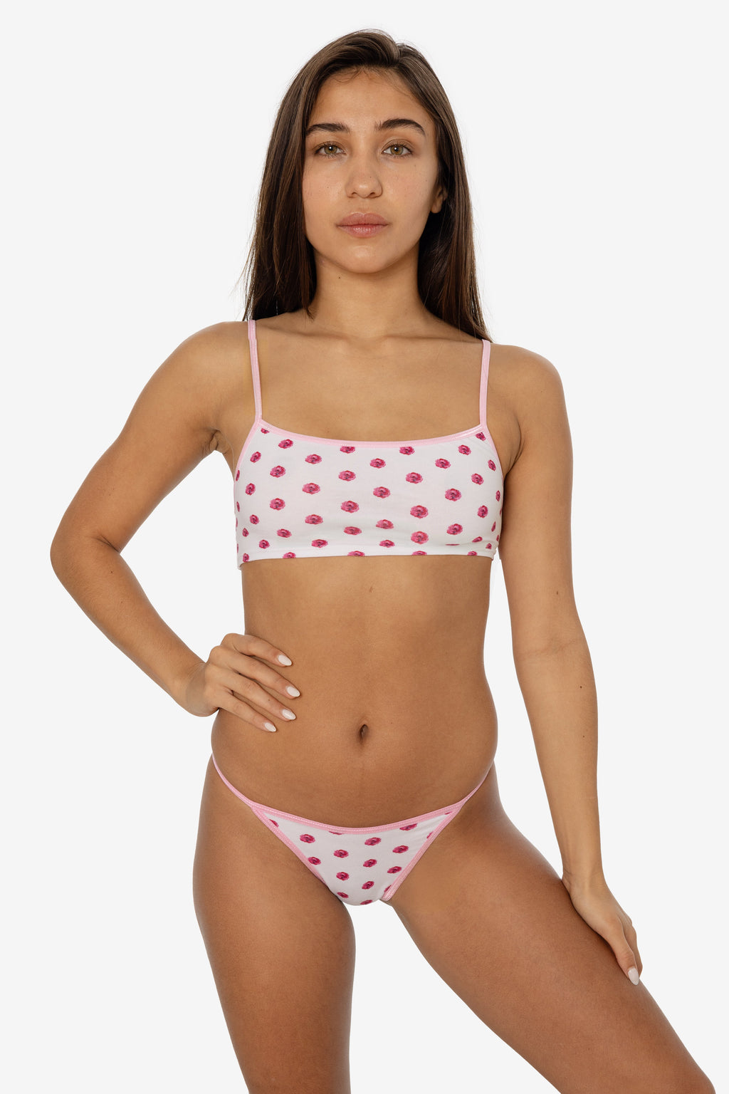 8370P - Printed Spaghetti Crop Top