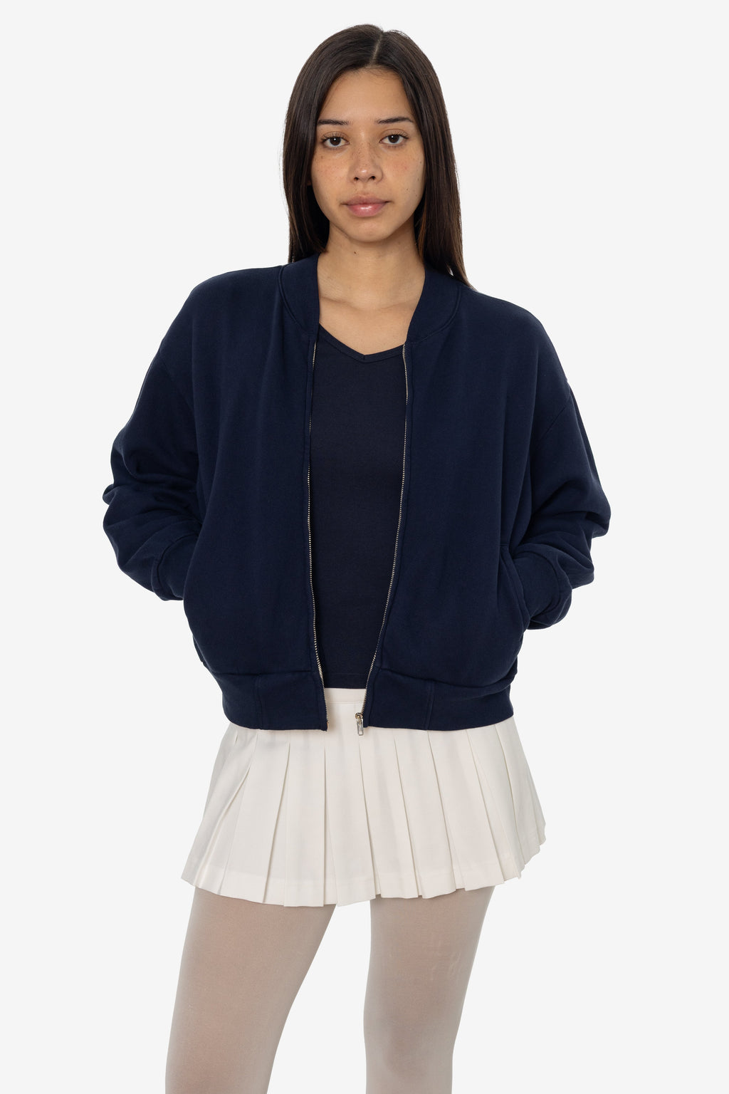ALP375GD - Alpine Fleece Zip Up Cropped Bomber