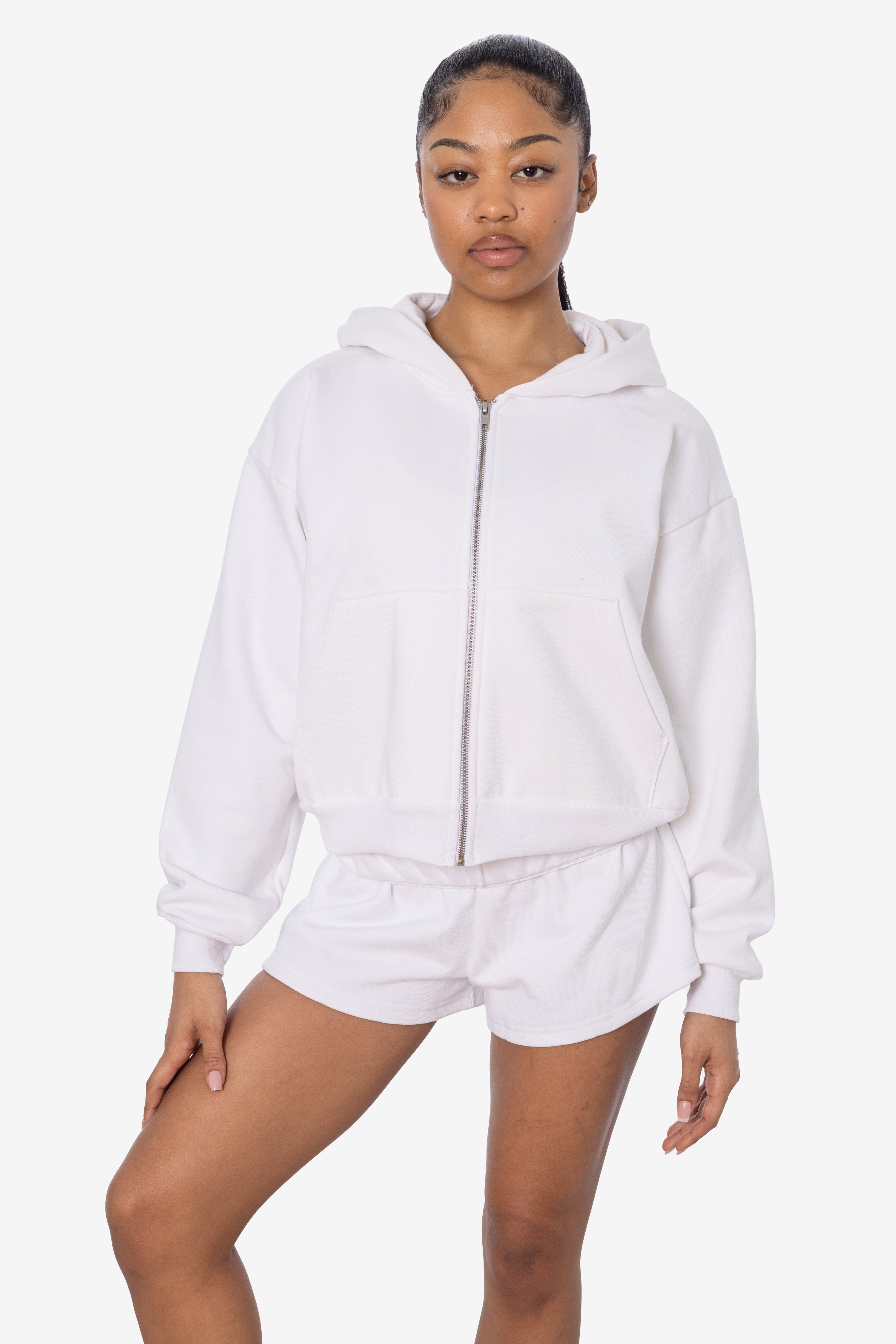 HF16 - Heavy Fleece Cropped Zip-Up Hoodie (Piece Dye)