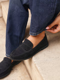 Precise Black Faux Suede Loafers