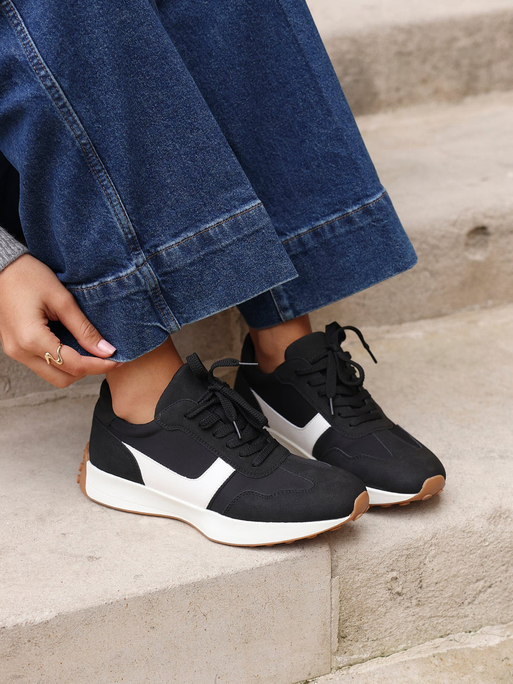 Hustle Black Suede Trainers