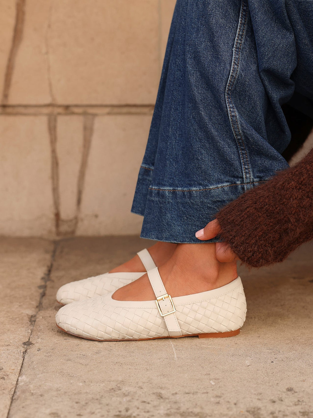 Daily Nude Fux Leather Mary Jane Pumps