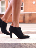 Wise Black Low-Cut Heeled Boots