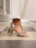 Strictly Wide Fit Gold Diamante Heels