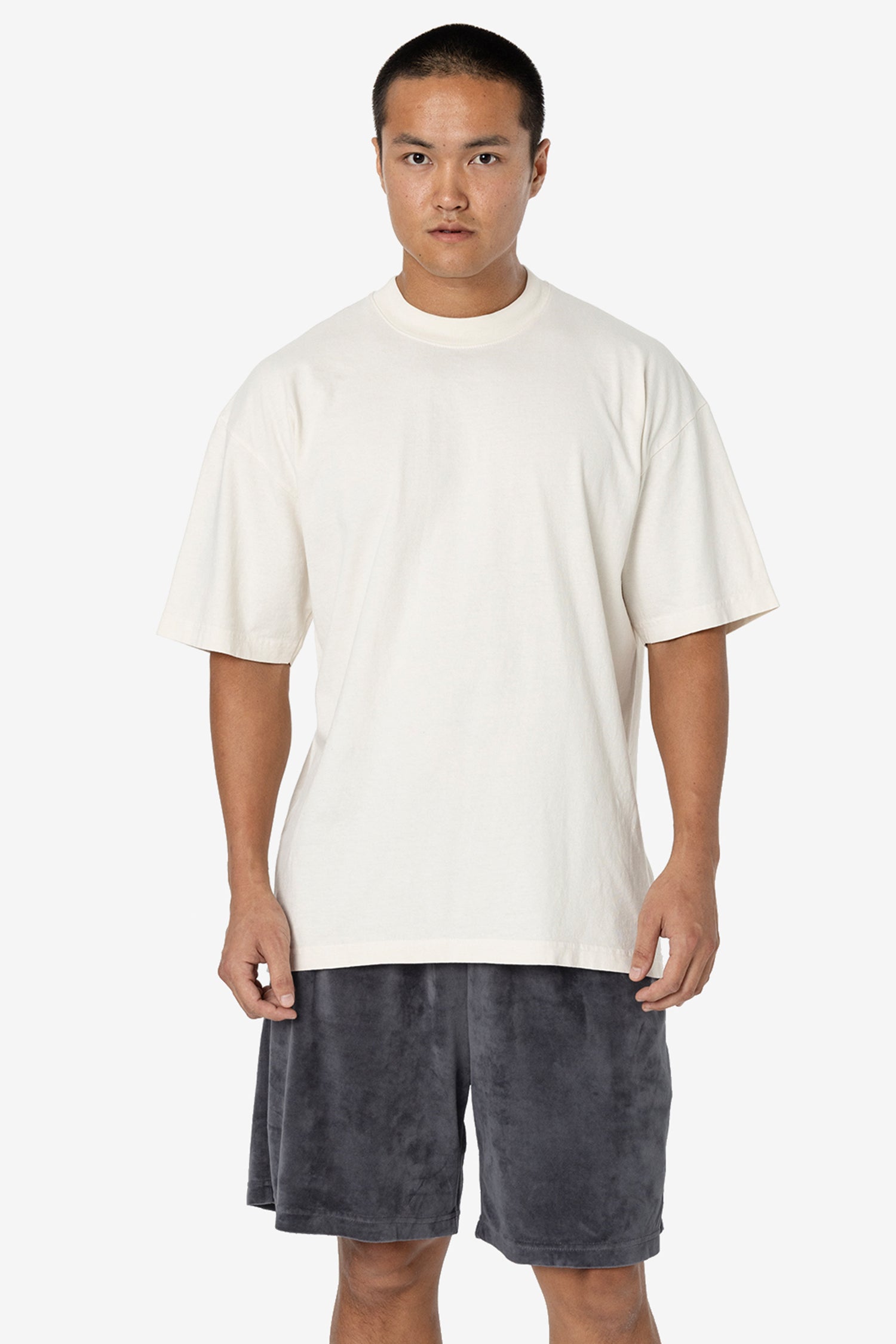 VLR442GD - Garment Dye Velour Mid-Length Wide Short
