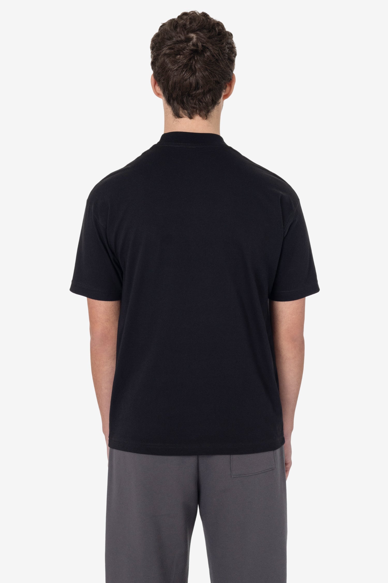 2017MN - 6.0oz Mock Crew Neck Heavy Combed Cotton T-Shirt