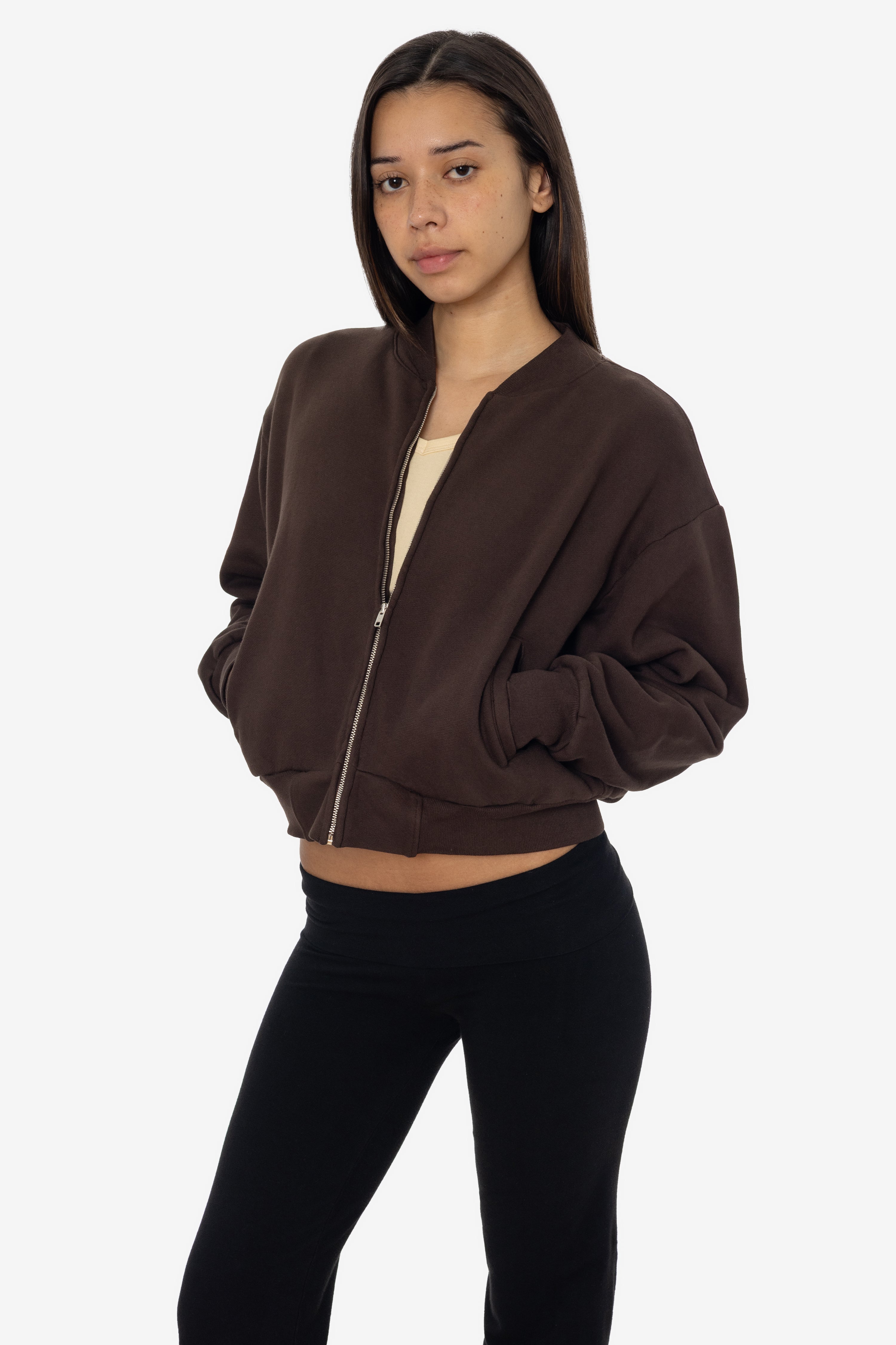 ALP375GD - Alpine Fleece Zip Up Cropped Bomber