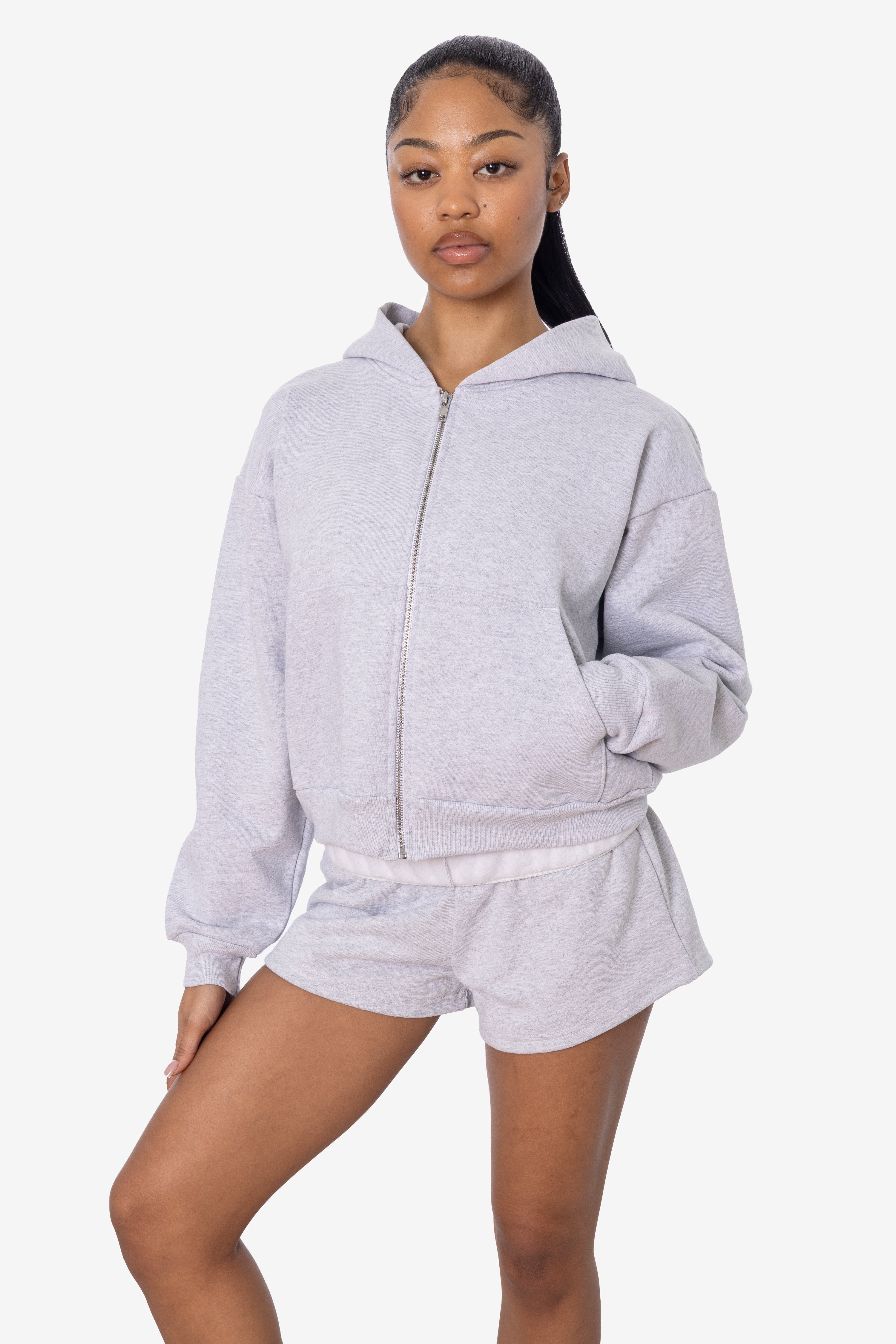 HF16 - Heavy Fleece Cropped Zip-Up Hoodie (Piece Dye)