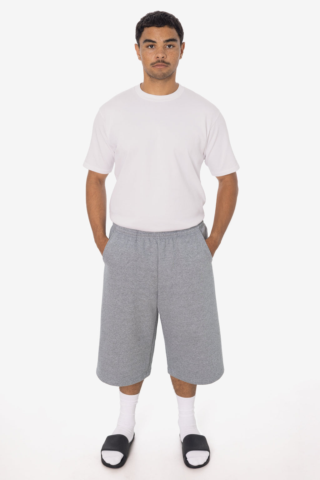 TRF42 - Triblend gabardine Fleece Extra Wide Mens shorts