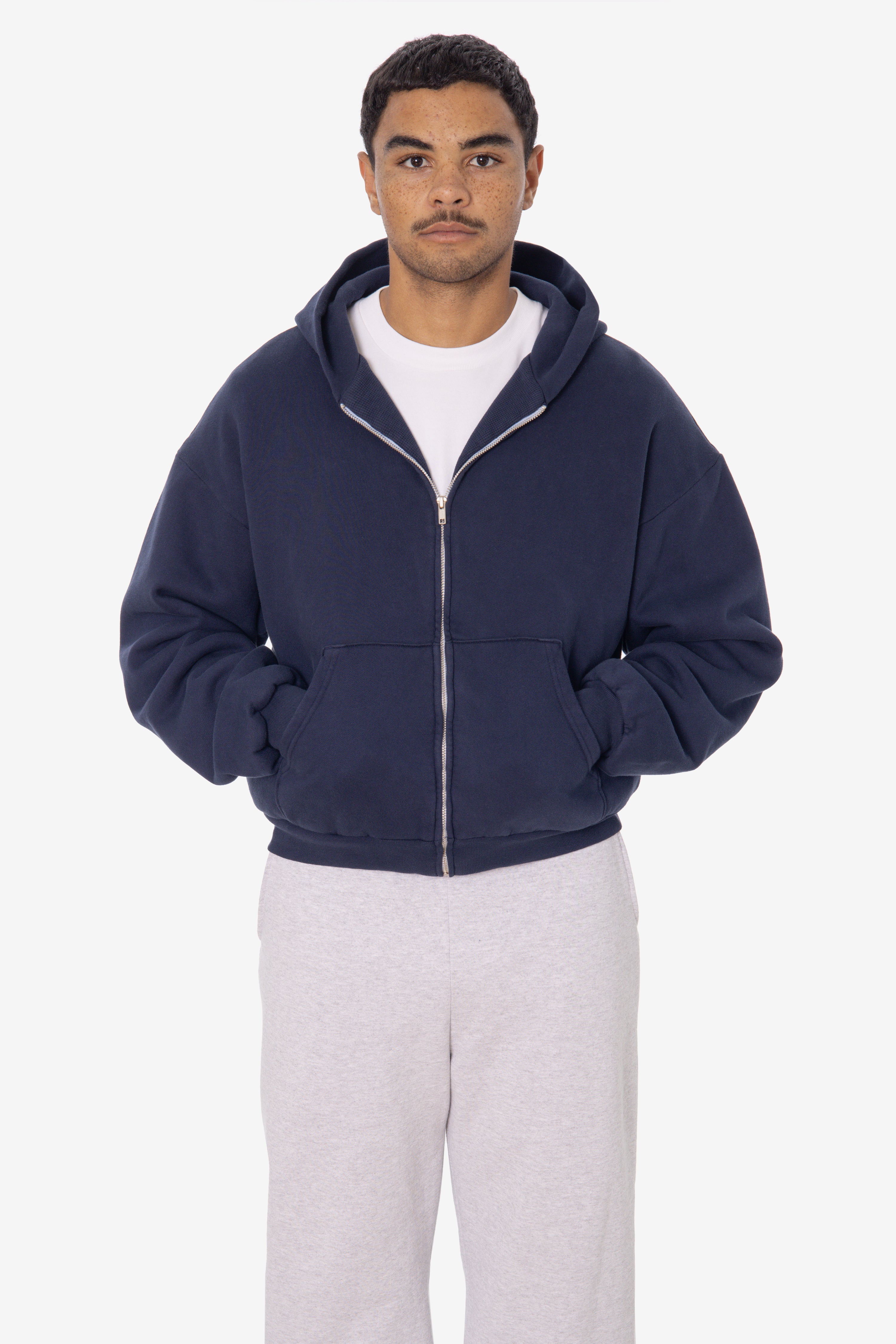 ALP10GD - Thermal Lined Cropped Zip Up Hoodie