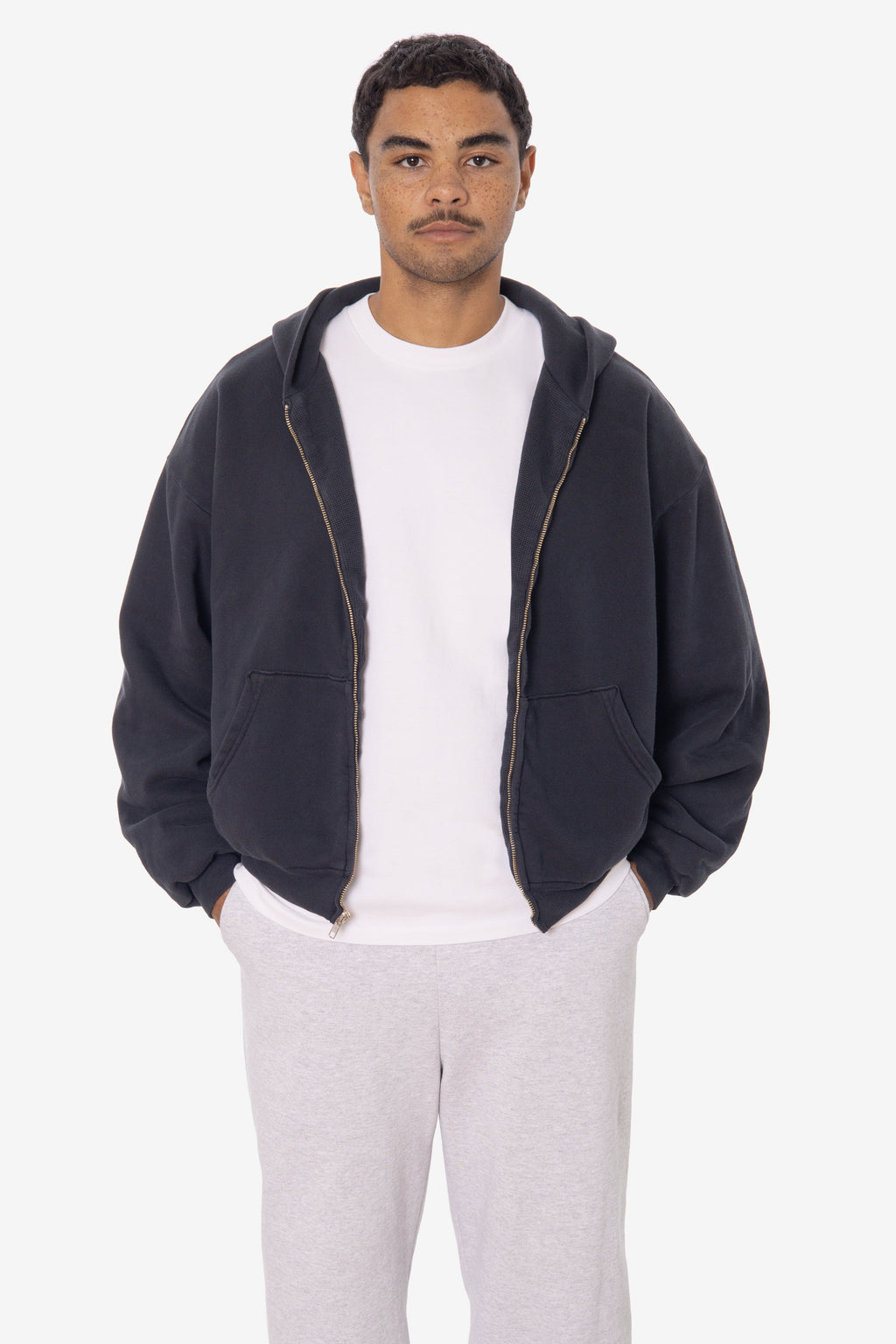 ALP10GD - Thermal Lined Cropped Zip Up Hoodie