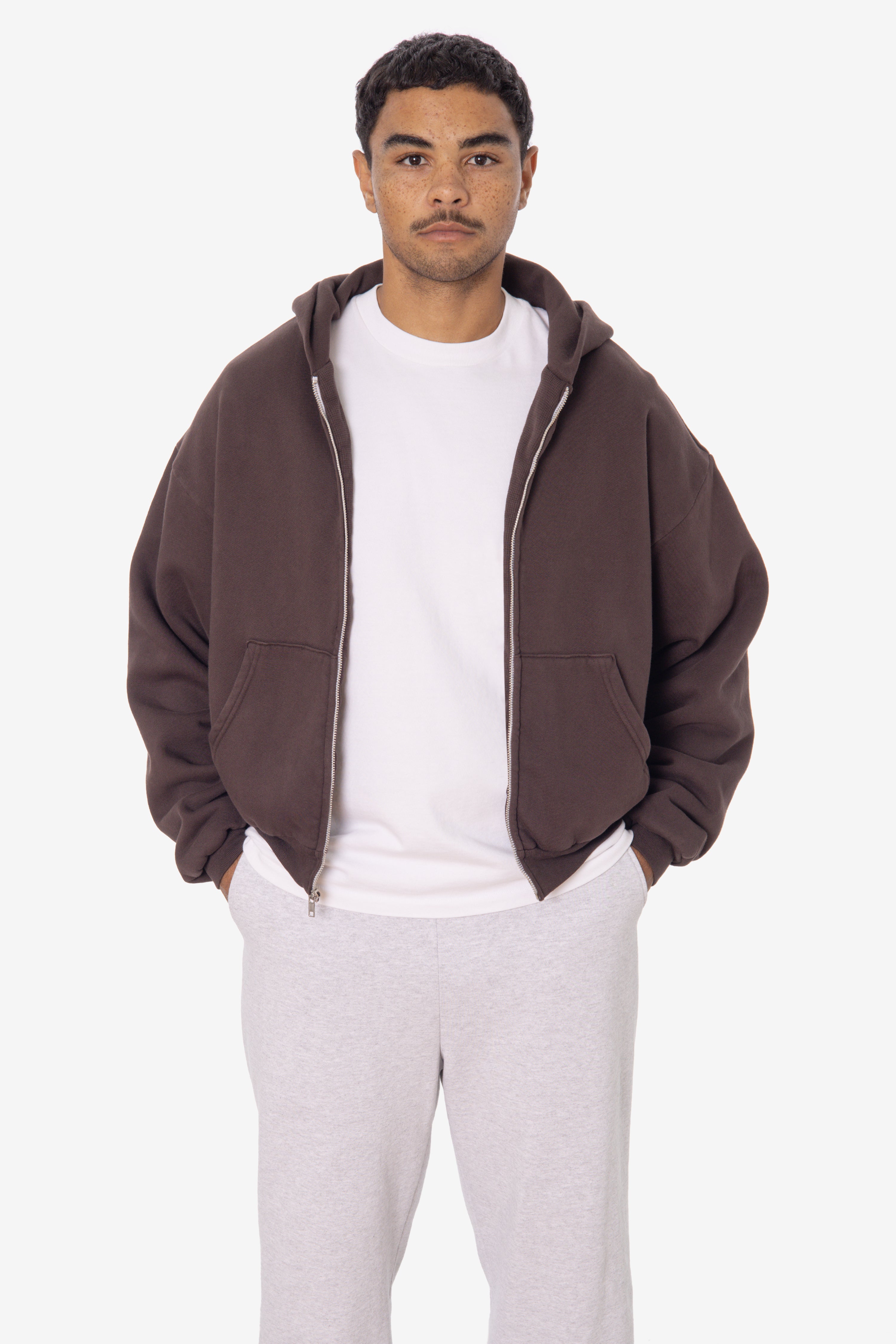 ALP10GD - Thermal Lined Cropped Zip Up Hoodie