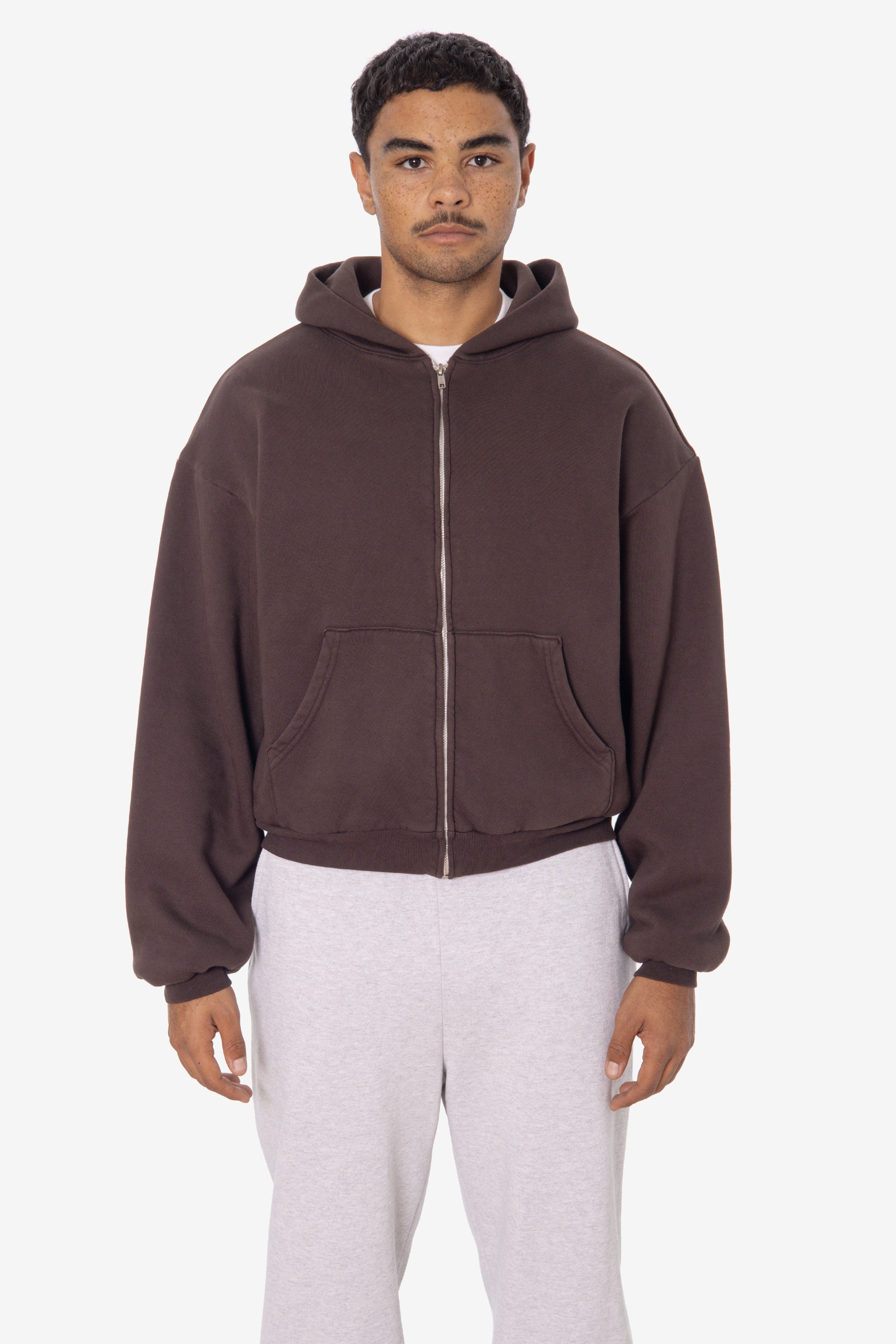 ALP10GD - Thermal Lined Cropped Zip Up Hoodie