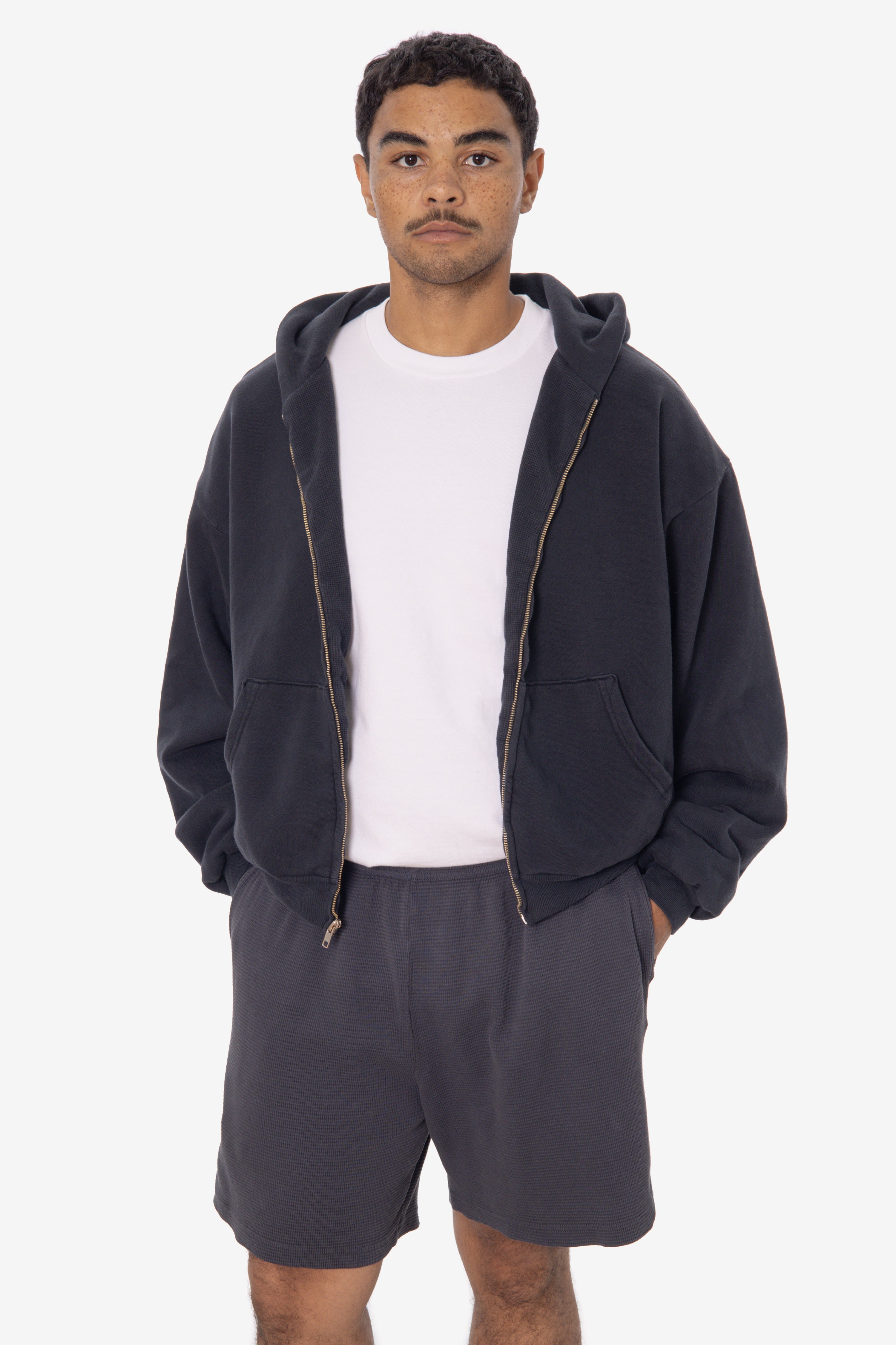 ALP10GD - Thermal Lined Cropped Zip Up Hoodie