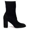 Bluebell Black Faux Suede Heeled Sock Boots
