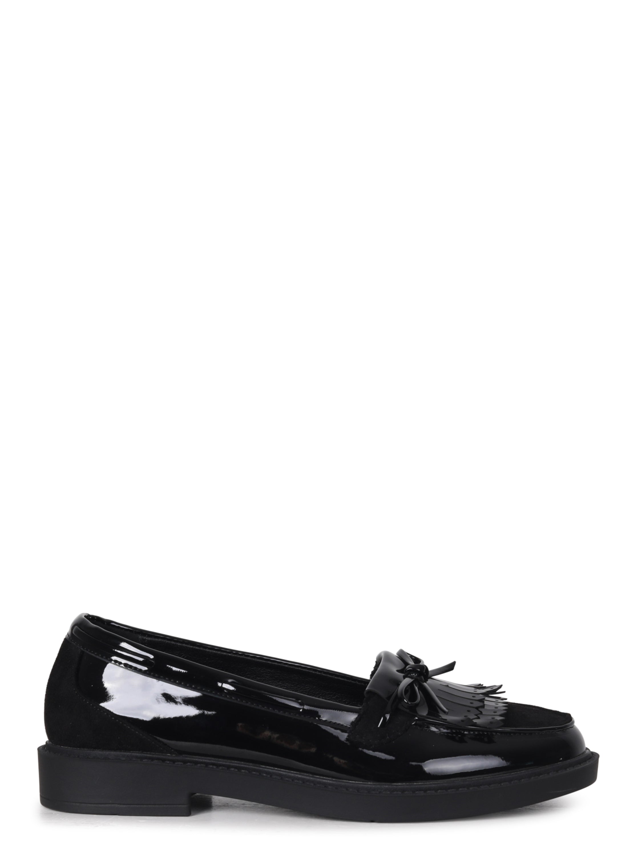 Mallo Black Faux Suede & Leather Loafers
