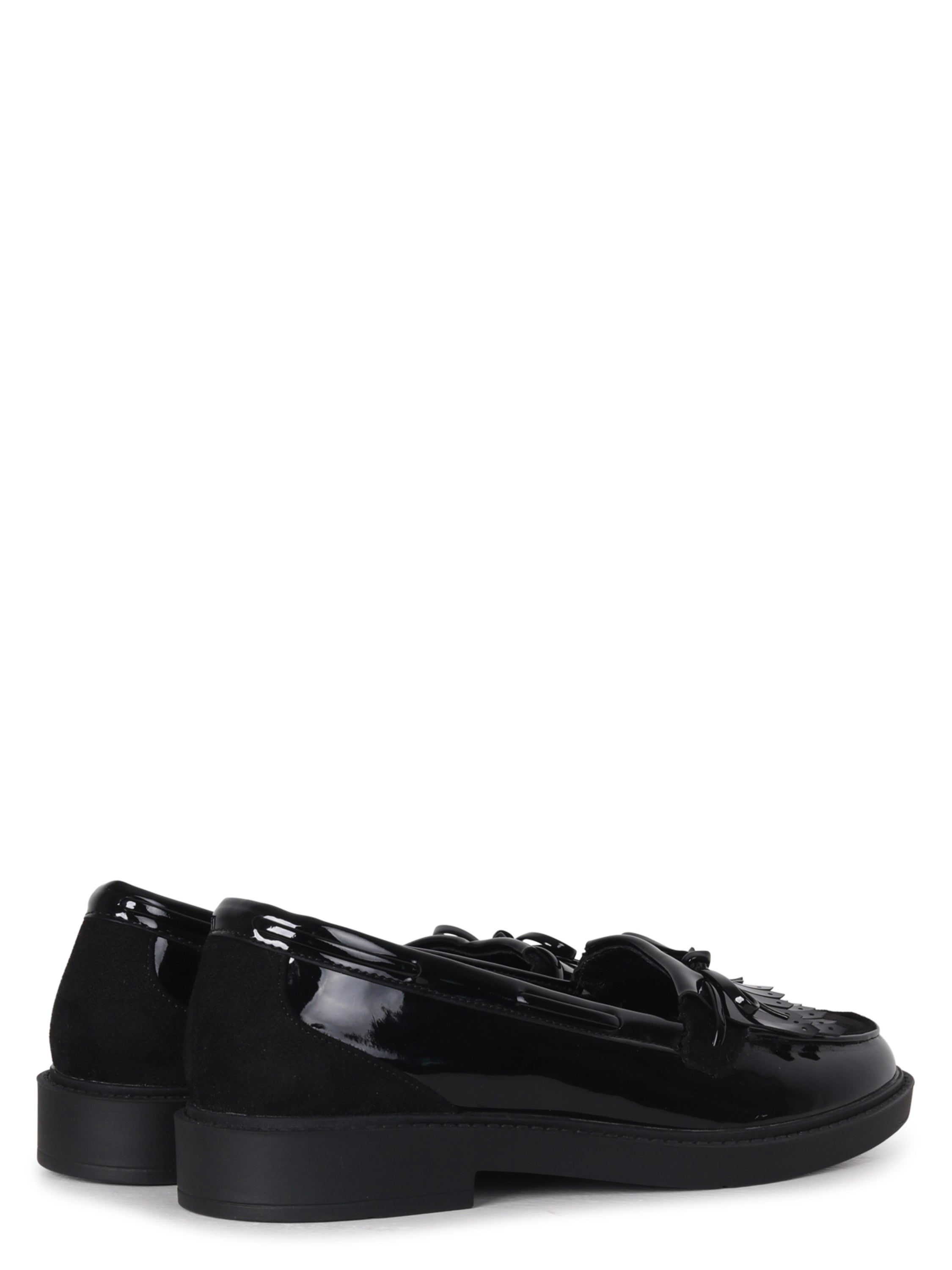 Mallo Black Faux Suede & Leather Loafers