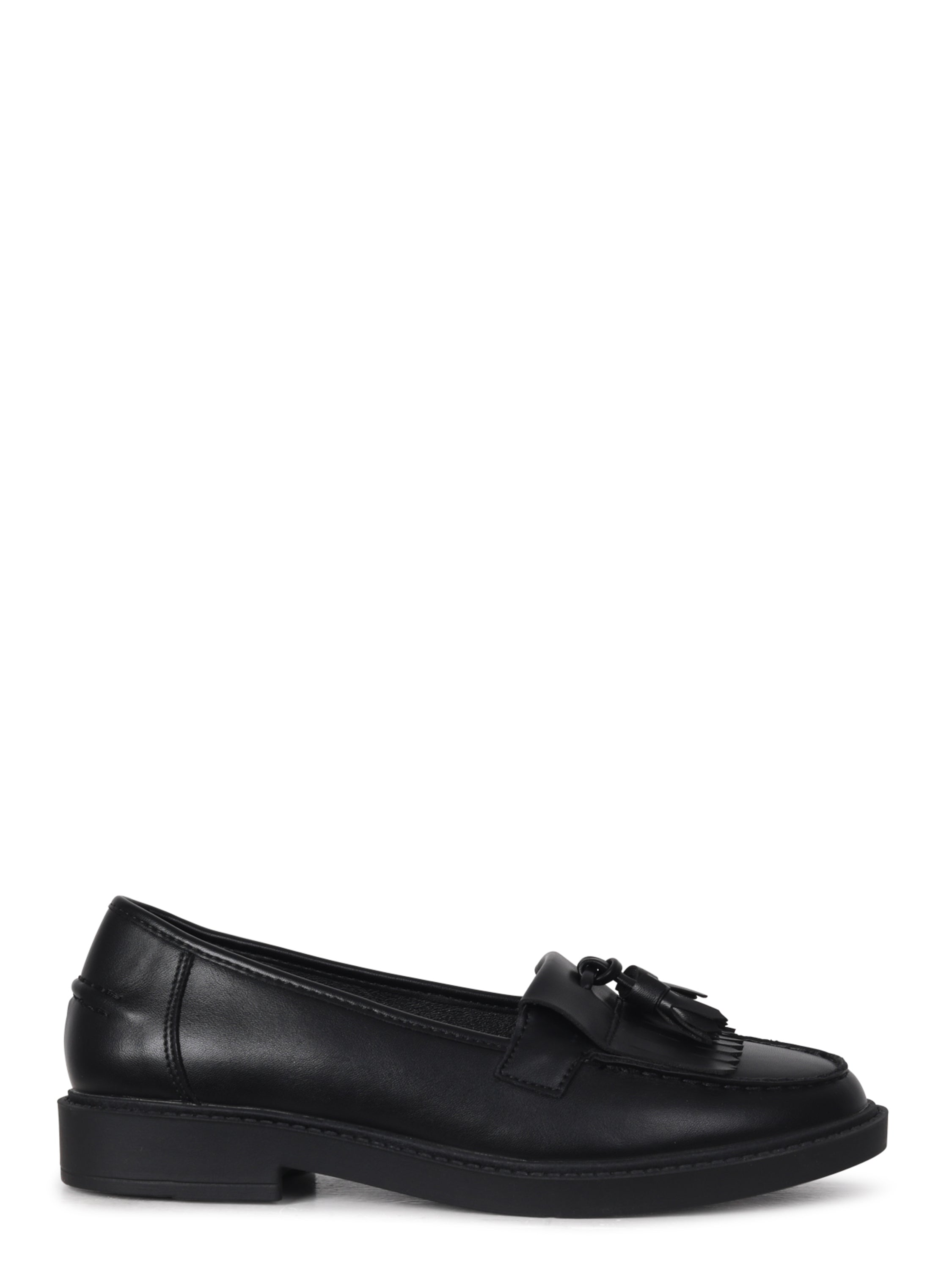 Kamille Black Faux Leather Loafers