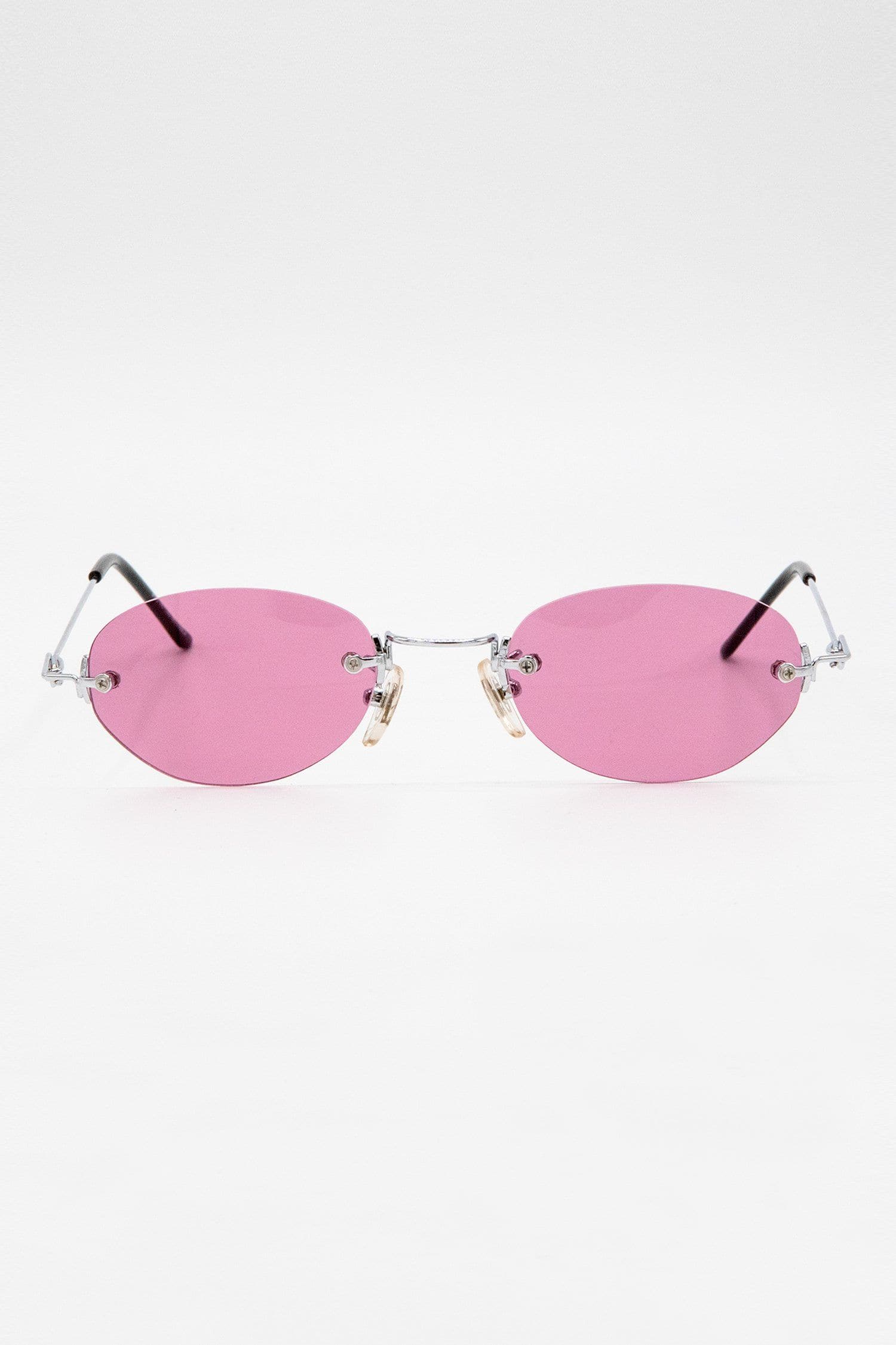 SGSTACY - Rimless Metal Frame Oval Sunglasses
