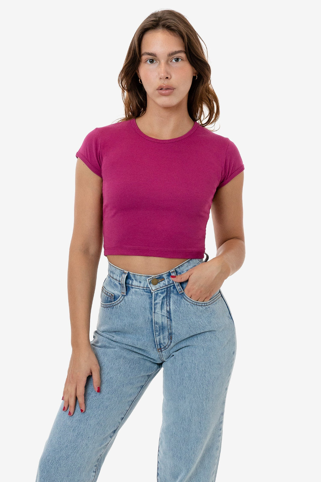 43035 - Cap Sleeve Baby Rib Crop Top