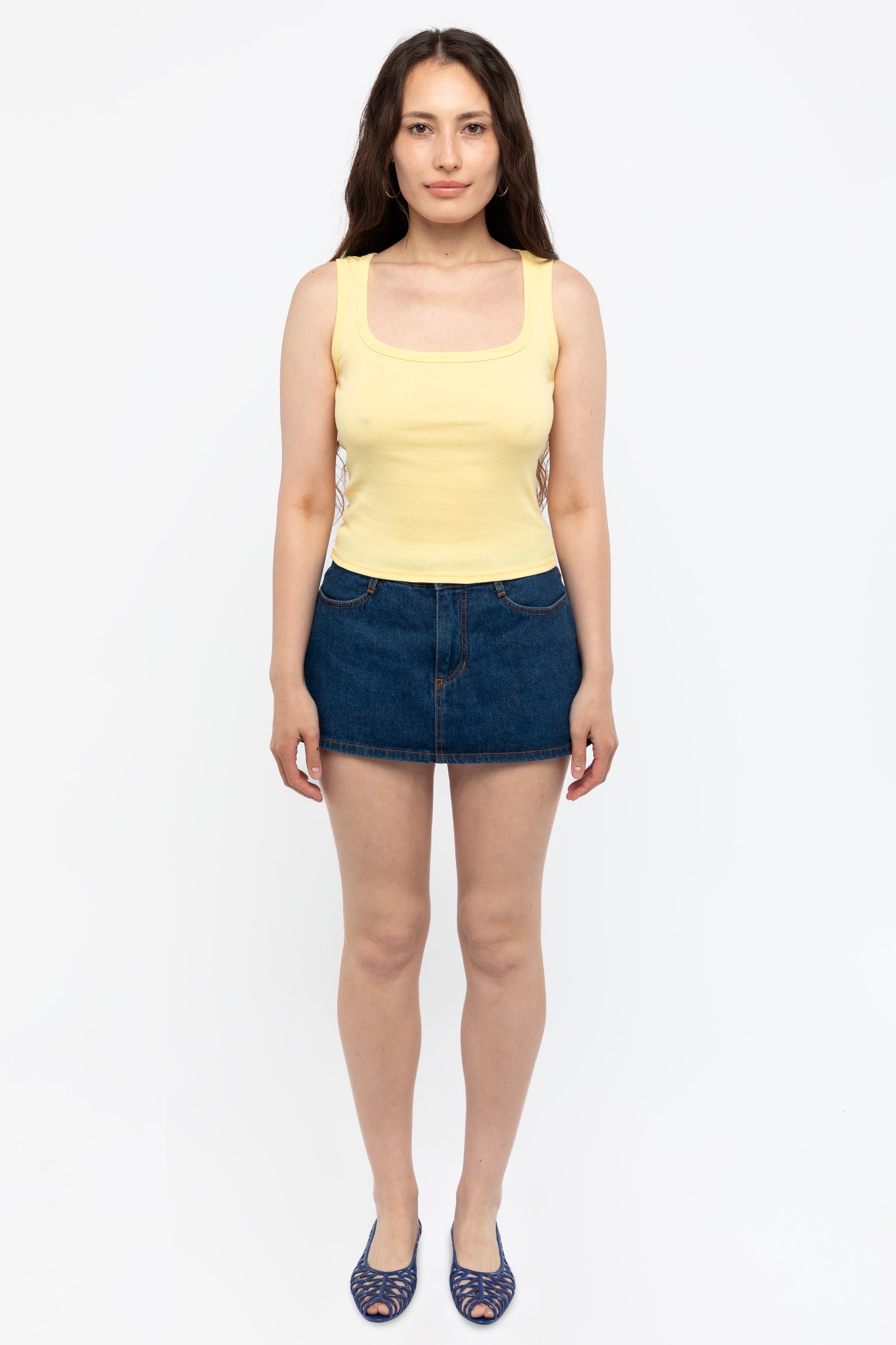 43055 - Baby Rib Square Neck Tank Top