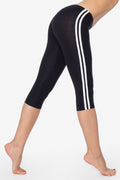 83536 - Cotton Spandex Athletic Stripe Cropped Legging