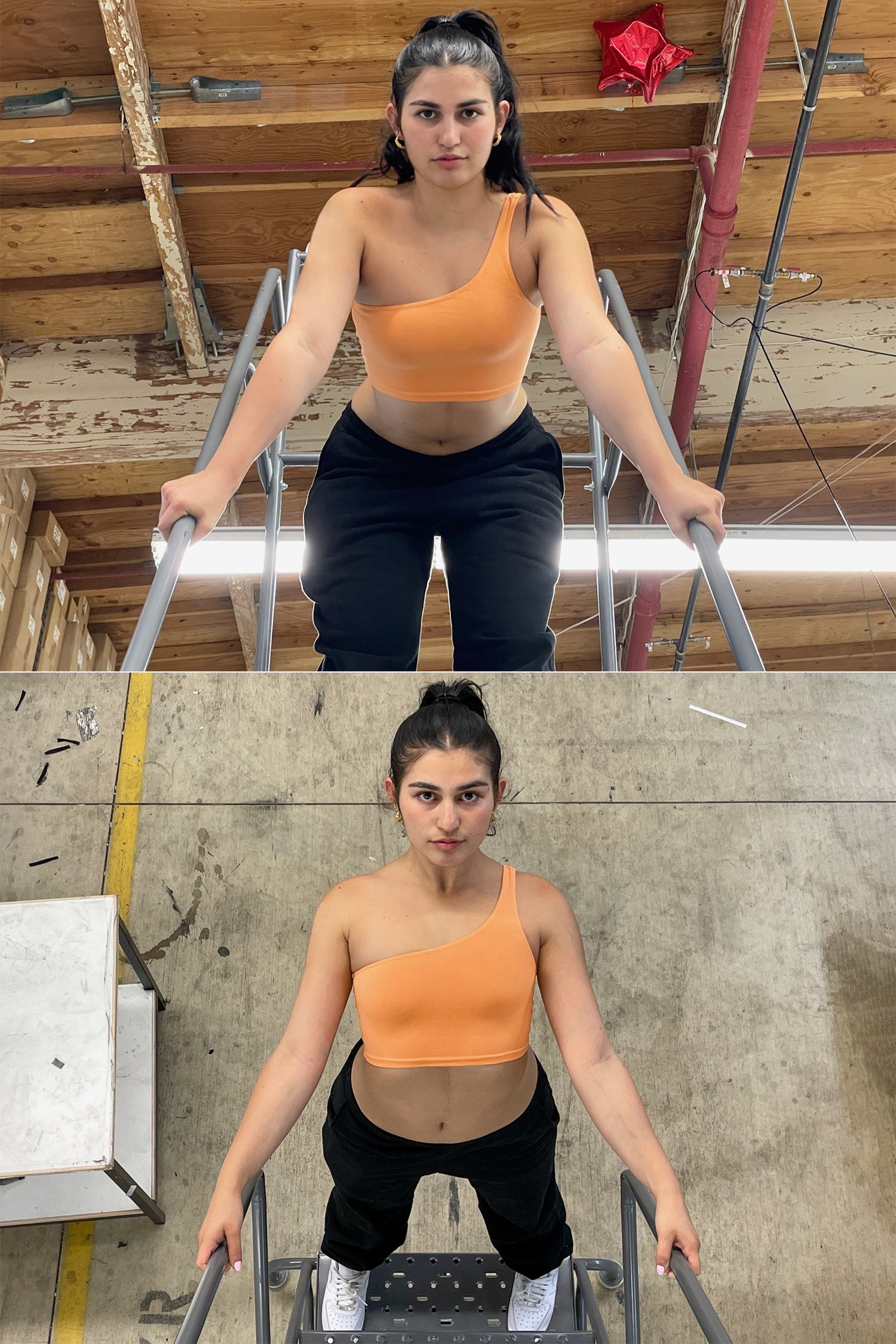 8389GD - Garment Dye One Shoulder Crop Top