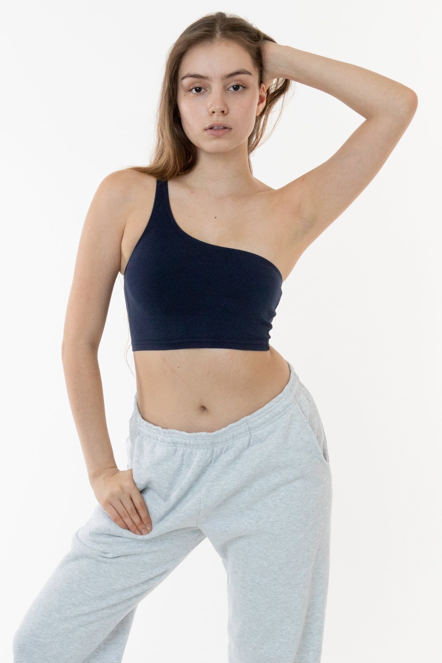 8389GD - Garment Dye One Shoulder Crop Top