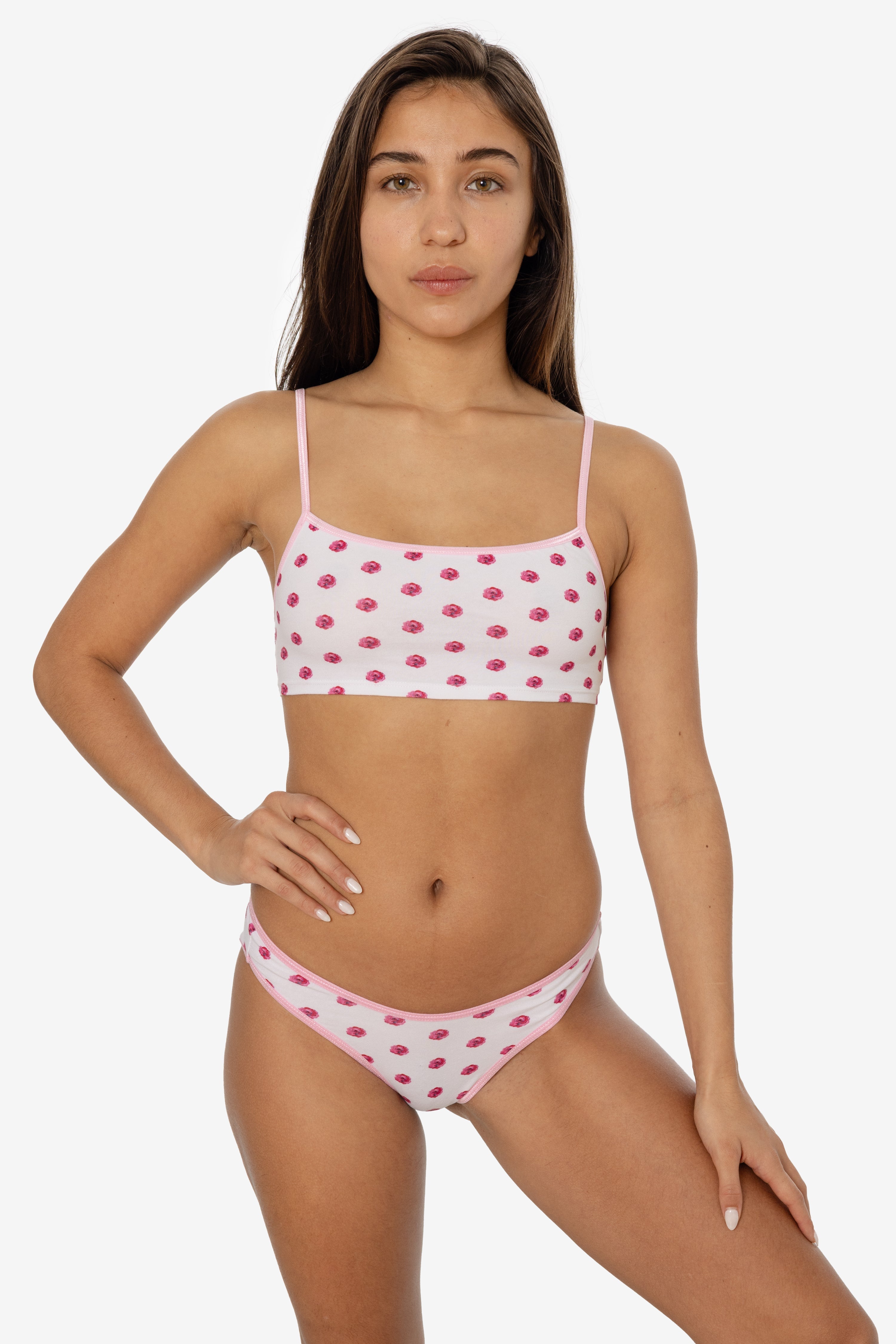 8370P - Printed Spaghetti Crop Top
