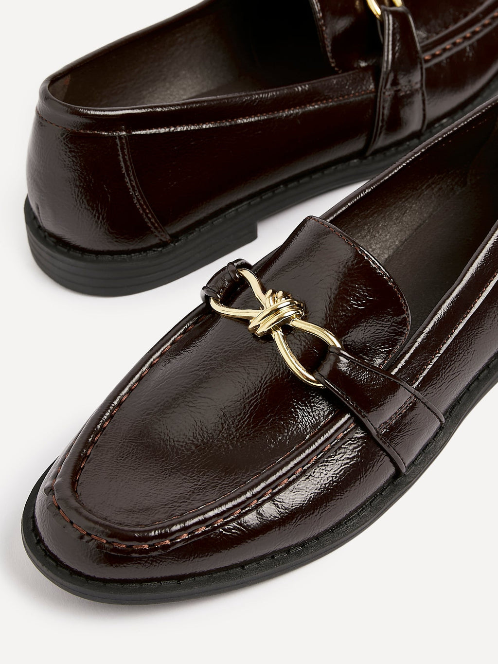 Affluent Brown Faux Leather Loafers