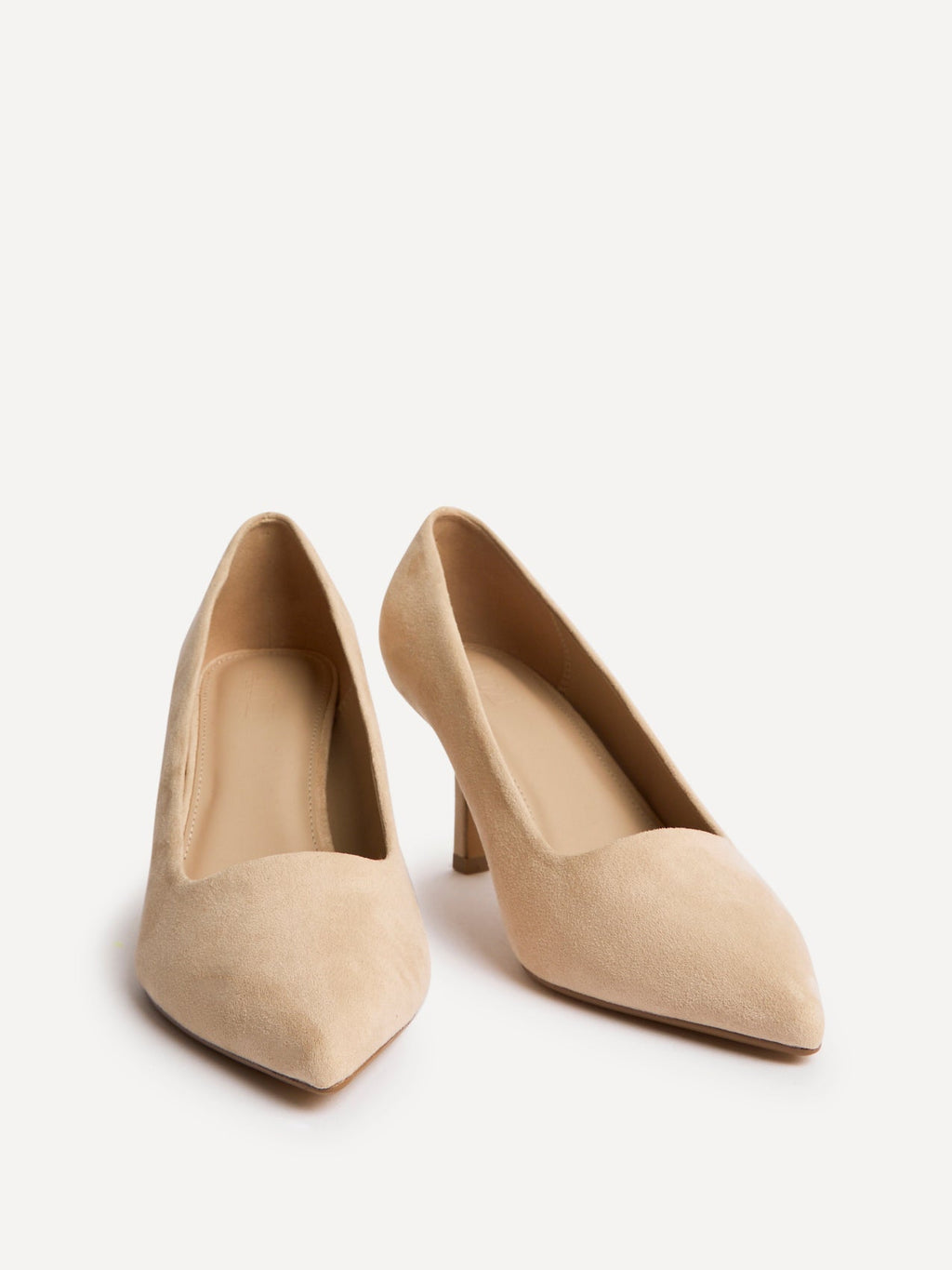 Aim Wide Fit Nude Faux Suede Court Heels