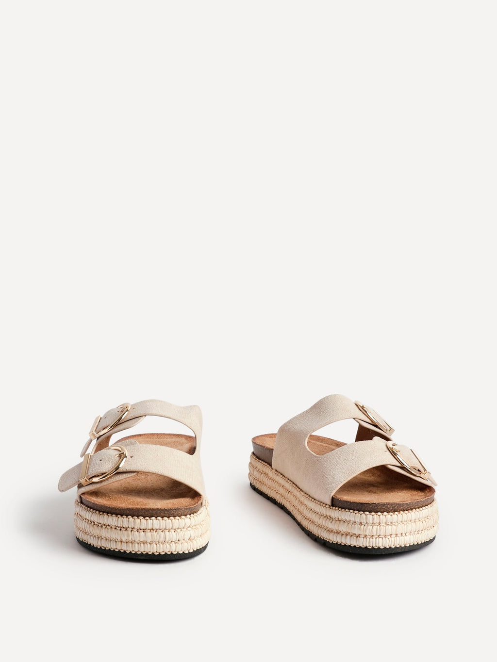 Alabama Nude Plaited Flatform Sliders