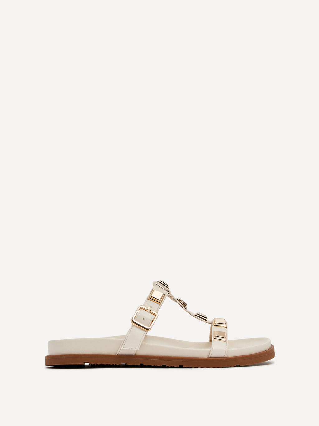 Alert Ivory Studded Slip On Sandals