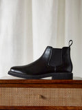 Alessandro Mens Black Faux Leather Chelsea Boots