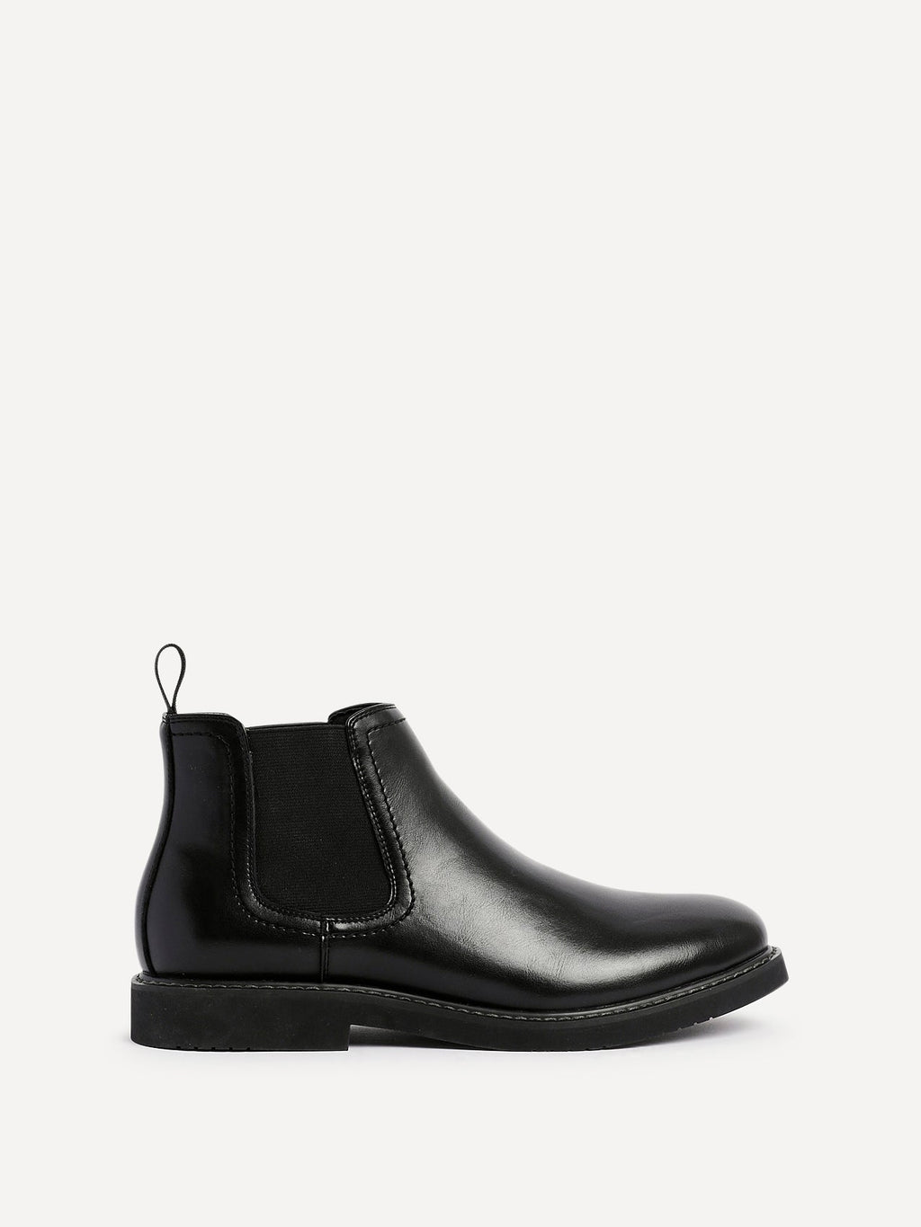 Alessandro Mens Black Faux Leather Chelsea Boots