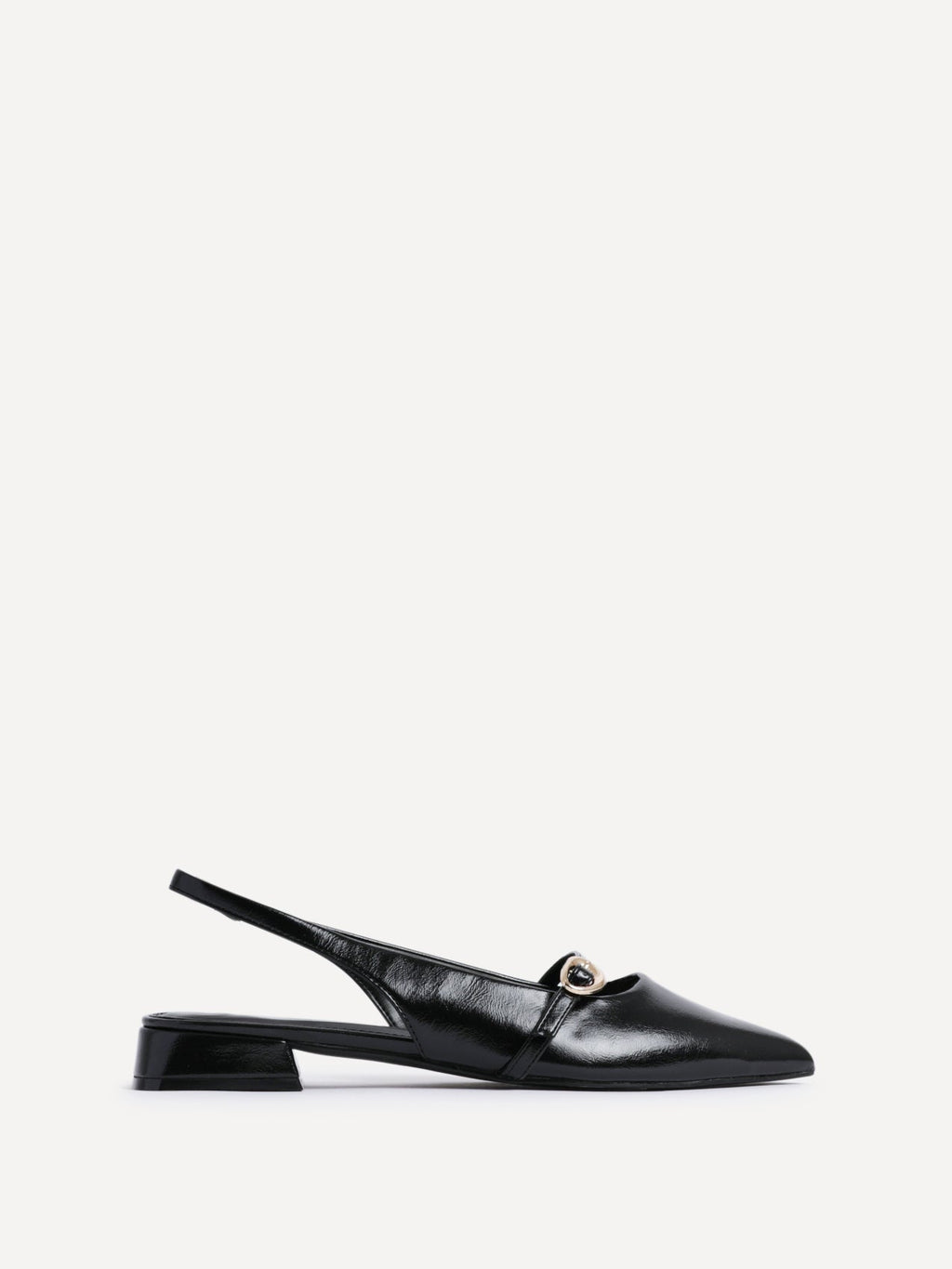 Align Black Faux Leather Ballet Flats