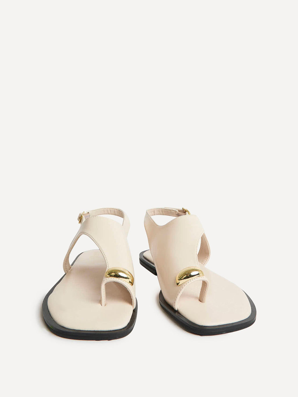 Alina Ivory Flat Sandals