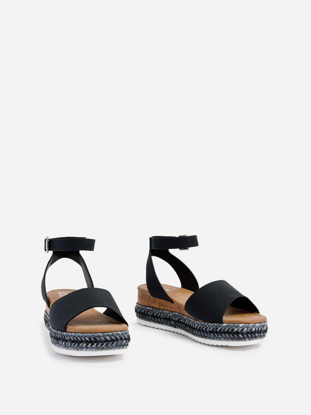 Arizona Wide Fit Black Espadrille Flatform
