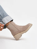 Attend Taupe Wedged Ankle Boots