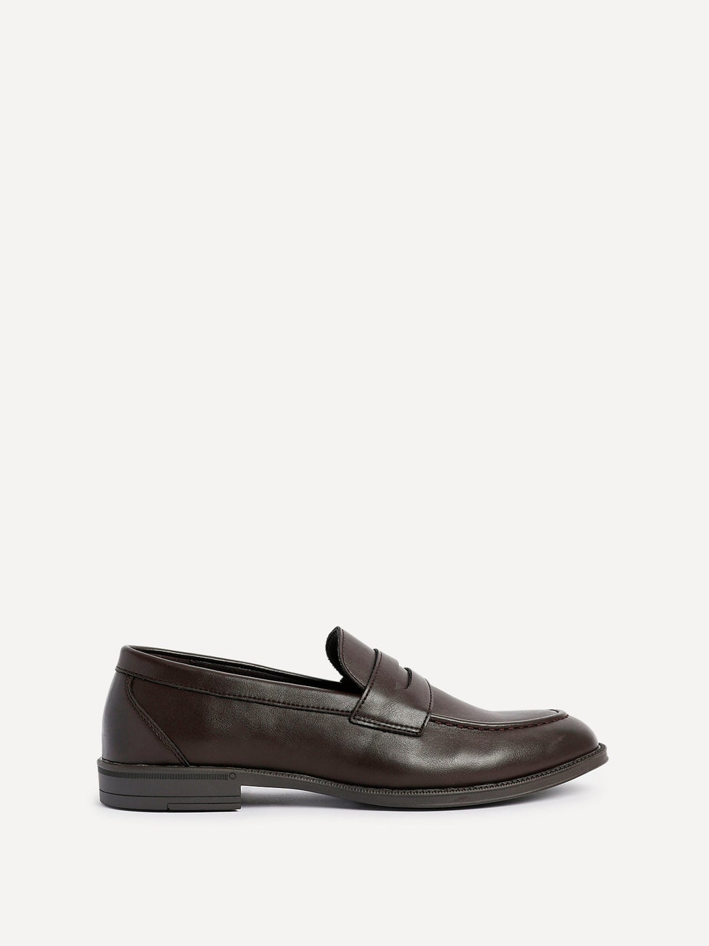 Aurelio Mens Brown Faux Leather Penny Loafers