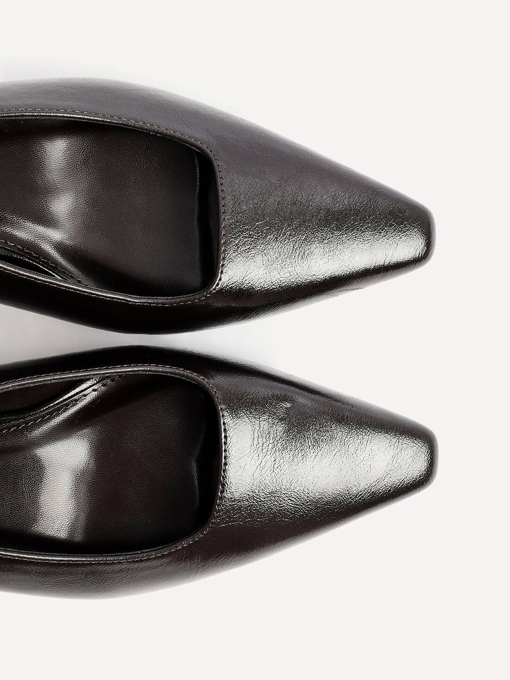Avani Brown Faux Leather Court Heels