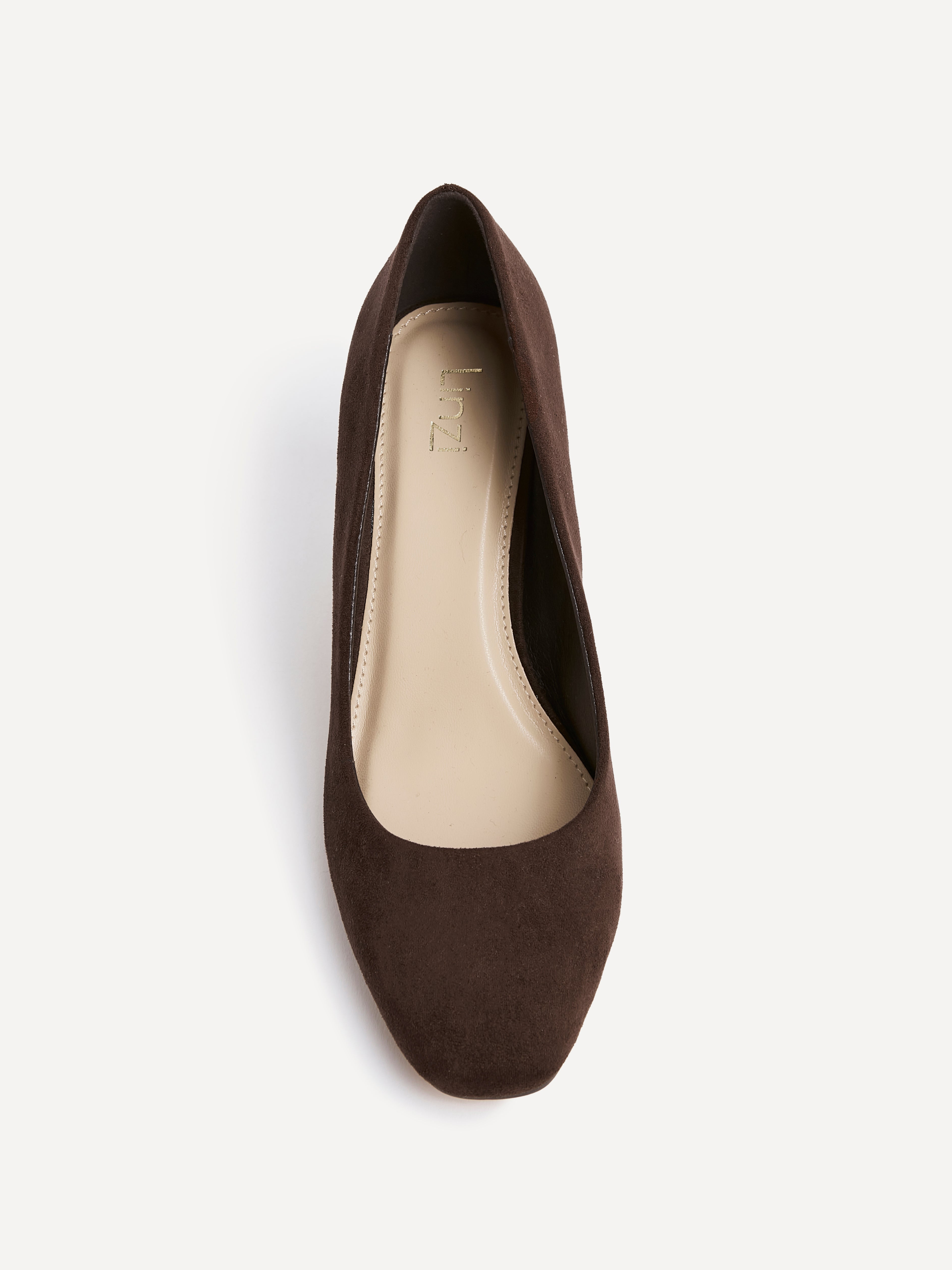 Agenda Brown Faux Suede Court Heels