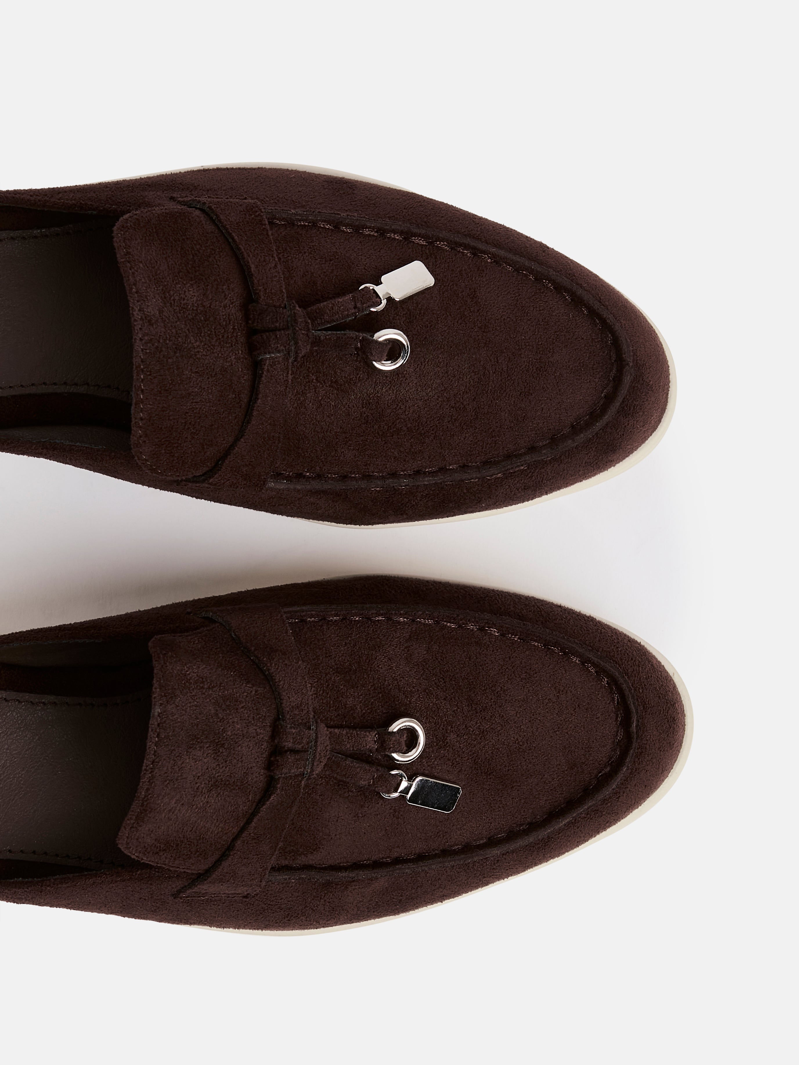Alix Brown Faux Suede Slip On Mules