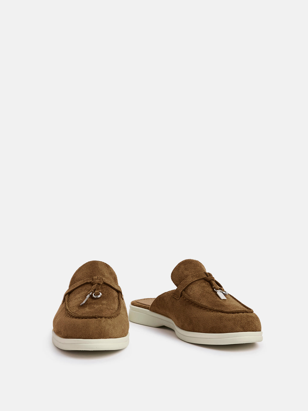 Alix Tan Faux Suede Slip On Mules