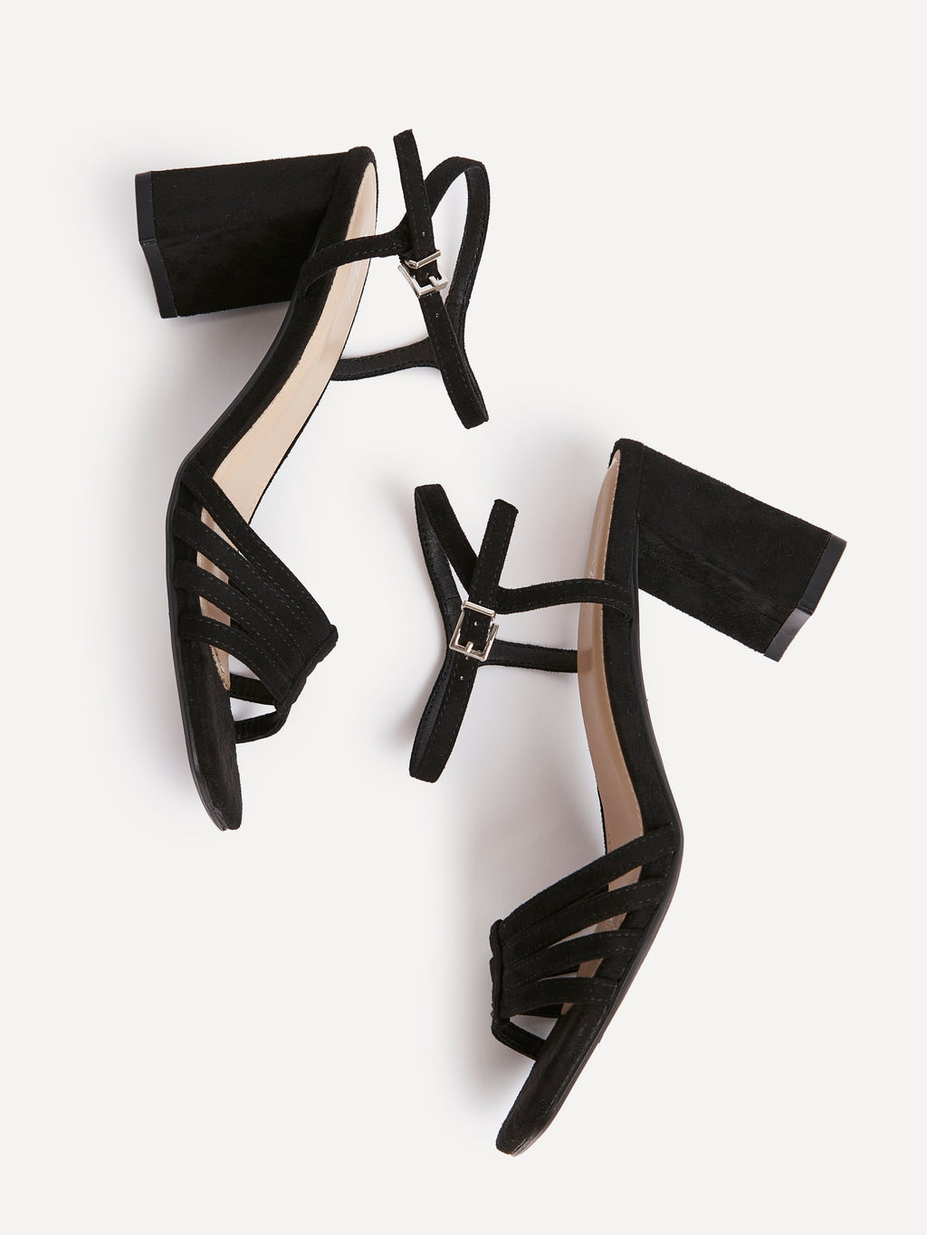 Annie Black Suede Heeled Sandals