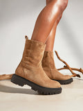 Bentley Sand Chunky Ankle Boots