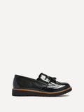 Bowen Black Patent & Lizard Faux Leather Loafers