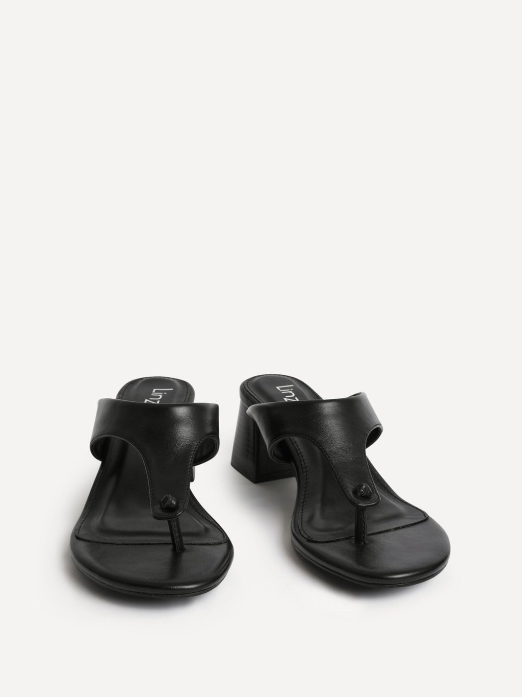 Briar Black Toe Post Mule Heels