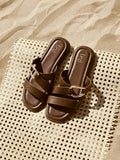 Cassandra Brown Double Strap Sandals